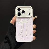 ins star bow is suitable for Apple iPhone17Promax mobile phone case IP16 color silver IMD large hole 15 sets IPhone17ProMax