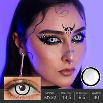 Helovino kontaktiniai lęšiai Black Out White Manson Cosplay kontaktiniai lęšiai Akių kontaktai 1 pora beprotiškų lęšių anime priedams šalta balta spalva