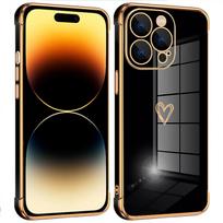 Prabangus padengimas silikageliu Love Heart mobiliojo telefono dėklas, skirtas iPhone 15 14 13 12 Pro 11 XR X XS Max 7 8 Plus Fashion mobiliojo telefono dėklas iPhone XS juoda