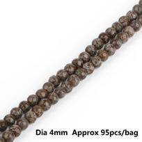 Natūralaus akmens kavos snaigės jaspiai briaunoti apvalūs palaidi karoliukai 15 colių sruogos 4 6 8 10 mm Pasirinktas dydis papuošalams gaminti 4mm 95pcs