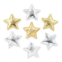 100 vnt. 25 mm aukso ir sidabro audiniai su Star aplikacijomis paminkštinti pleistrai „pasidaryk pats“ rankdarbiams / drabužiams / plaukų segtukui / vestuvių dekoravimui įvairiaspalvis