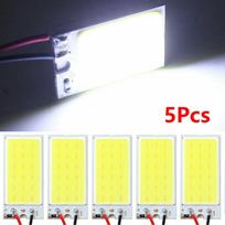 10x baltos spalvos COB LED skydelio kupolo apšvietimo vidaus lempa 12V + T10 Festoon adapterių rinkinys