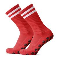 3 poros neslystančių futbolo kojinių, komandinio sporto kojinės, lauko fitneso, kvėpuojančios, greitai džiūstančios kojinės 1 Pair raudona