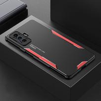 Aliuminio metalinis smūgiams atsparus dėklas, skirtas Xiaomi Poco F3 F4 X4 GT X3 NFC F2 M3 M4 Pro 5G Silikoninis matinis objektyvo apsauginis dangtelis, skirtas Redmi K40 Pro K50 Gaming For Poco F4 raudona