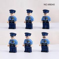 M8040 6 vnt. patrulių policijos miesto okupacijos statybiniai blokeliai mini figūrėlės žaislas