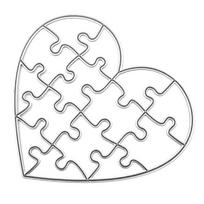 Love Puzzle Metal Cutting Dies Cut Die Mold Creative Puzzle Love Decoration Scrapbook Paper Craft Knife Mould Blade Punch Stencils sidabras