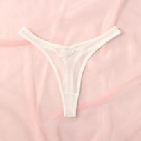 Besiūliai stringeliai moterims Smulkūs tangai Seksualūs stringai apatinis trikotažas Moterims Permatomos tinklinės stygos Minkštos T-nugarėlės G-styga S balta