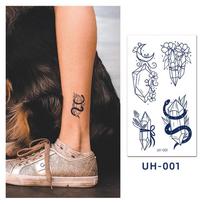 28/8/1 Paklodės Pusiau nuolatinės moteriškos netikros tatuiruotės Riešų kulkšnių tatuiruotės Vandeniui atsparios prakaitui ir ilgai išliekančios žolelių sulčių tatuiruotės