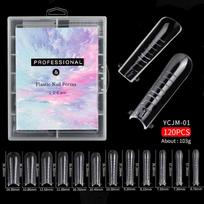 120 vnt./Dėžutė Nail Art UV priauginimo gelis nagų priauginimo įrankis Greitai pastatomas nagų formavimo antgaliai Nagų dviejų formų pirštų priauginimas ZH