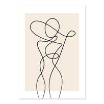Abstract Figure Line Art Wave Neutral Gallery Beige Bedroom Decor Canvas Paintings Poster Pictures Prints Apartment Wall Decor 21X30cm No Frame