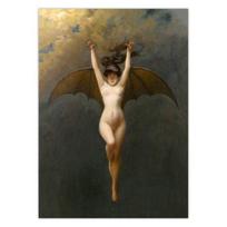 Šikšnosparnio moters siena Albertas Josephas Penotas Vintažinis plakatas Antikvarinis drobės paveikslas Spaudinys Okultinio meno paveikslas Namų dekoravimas 20x30cm