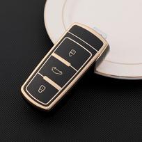 Aukso briaunos TPU automobilio rakto dangtelis, skirtas Volkswagen VW CC Passat B6 B7 Passat 3C CC Maogotan R36 B5 B7L automatinio rakto dangtelio automobilio stiliaus priedai juoda