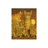 Gustavo Klimto Katės Drobės Paveikslai Geltoni Retro Gyvūnų Plakatai ir Spaudiniai Sienų Meno Paveikslas Svetainei Namų Dekoravimas Cuadros 21x30 No Frame