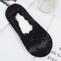 1/5Pairs Women Girls Cherry Floral Summer Silica Gel Lace Socks Invisible Cotton Sole Non-slip Antiskid Slippers Boat Sock EUR35-39