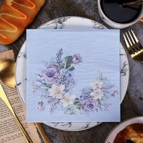 Vienkartinė vakarėlio servetėlė, dvisluoksnė 20 vnt./pak. Violetinė spauda 20Pcs