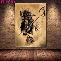 Shaman Witch Vintage Wall Art Drobės Tapyba Abstract Wizard Pastor Senoviniai plakatai ir spaudiniai 21cm×30cm NoFrame