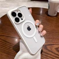 Magsafe magnetinis belaidis įkrovimas matinis skaidrus akrilinis kietas dėklas, skirtas iPhone 15 13 12 14 Pro Max 11 X XR XS 7 8 Plus dangtelis iPhone 7 / 8 balta