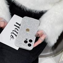 Prabangus Flash Diamond telefono dėklas, skirtas iPhone 16 15 14 13 12 11 Pro Max Fashion smūgiams atsparus dangtelis iPhone 16 Pro Max balta