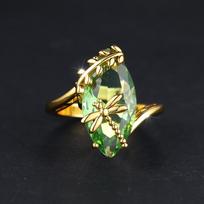 Elegantiški aukso spalvos dideli arklio akių laumžirgių žiedai moterims, marquise, supjaustyti alyvuogių žaliu akmeniu, vestuvinių juostų kokteilių žiedas 8 alyvuogių žalios spalvos