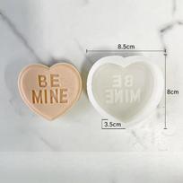 3D Love English Slogan Silikoninė žvakių forma „pasidaryk pats“ Širdies formos muilo gipso rankdarbių dervos formos Valentino dienos dovanų rankų darbo rinkinys beige