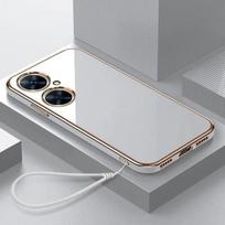 Skirta Huawei nova 11i dėklui Huawei nova 11i dėklui MAO-LX9 telefono dėklui Huawei Nova11i prabangiam kvadratiniam padengimui atsparus smūgiams galinis dangtelis For Huawei nova 11i&Case & Strap sniego baltumo spalva