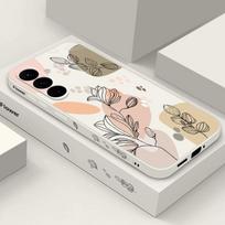 Skirtas Samsung Galaxy S25 Ultra S24 Fe S23 S22 Plus S21 A56 A55 A36 A16 A05 A52 A54 A34 A35 A15 5g plonas gėlėmis dažytas smūgiams atsparus Tpu hibridinis dėklo dangtelis Samsung A53 5G smėlis