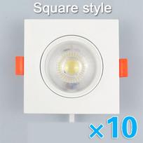 10 vnt. LED įleidžiamų šviestuvų 5W 7W 9W 12W 3W Reguliuojamo kampo Lubų šviestuvai Besisukantys Prožektoriai AC220V 110V vidaus apšvietimas balta spalva 3W 110V&Warm white 3000K