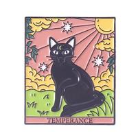 Taro kortelių ženkleliai Animaciniai filmai Juoda katė emalio ženklelis Menas amatai Siuvimas Drabužiai Kuprinė Dekoratyviniai segtukai pink