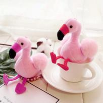 Mielas flamingo pliušinis žaislinis raktų pakabuko žiedas pliušinis žaislinis pakabukas AL21