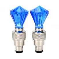 2X LED motociklo dviračio dviračio dviračio rato padangos vožtuvas, mirksintis automobilio žibintas mėlyna