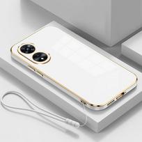 For Oppo Reno 8T Case Luxury Square Plating OPPO Reno8 T 5G Phone Case CPH2505 CPH2481 ShockProof  Silicone Back Cover 8T Fundas OPPO Reno8 T 5G&Case & Strap