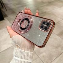 Prabangus su laikikliu Glitter Case For Honor X9 X9A X8 X8A X8B X7 X7A 200 200Lite 90 70Lite 9X Y9S Y7A Y7 Y9 Dėklo laikiklio dangtelis Honor 90 rožinė