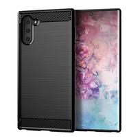 Minkštas dėklas telefonui Samsung Galaxy Note 10 Anglies pluošto smūgiams atsparus dėklas Galaxy Note10 Silikoninis galinis dangtelis Coque Fundas Samsung Note10 mėlyna