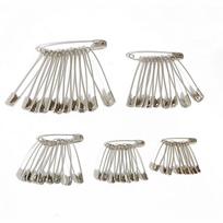 100Pcs Needles Safety Pins Silver Assorted Size Small Medium Large Sewing Craft 19MM gray