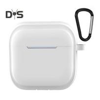 Apsauginis „Airpods“ dėklas 4 (2024 m) Minkštas silikoninis ausinių dangtelis su nešiojimo spaustuku nuo kritimo, atsparus dulkėms, lengvai įkraunamas, nešiojamas, atsparus dulkėms ausinės for Airpods 4 balta