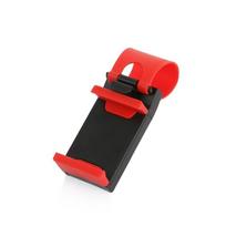 Universalus automobilio vairo apkabos laikiklis, skirtas iPhone 8 7 7Plus 6 6s Samsung Xiaomi Huawei Mobile Phone GPS raudona