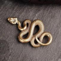 Zodiako gyvatės raktų pakabukas iš gryno vario ir žalvario Old style zodiac snake without ring gray