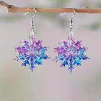 2024 Žiemos festivalio snaigės krištolo akrilo auskarai Snowflake Earrings