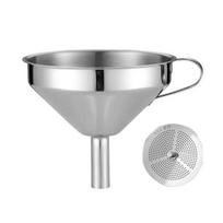 Nerūdijančio plieno virtuvinis piltuvėlis, maistinis, nuimamas filtras, mini metalinis virtuvinis piltuvėlis, skirtas perpilinėti eterinius aliejus, skysčius, sausus ingredientus, kosmetiką L gray