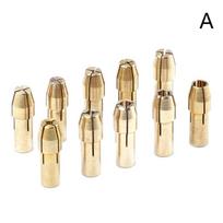 10/11 vnt. mini grąžto griebtuvas, 0,5–3,2 mm skersmens, 4,8 mm koto, žalvarinis griebtuvas A (10pcs)