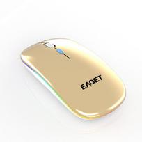 EAGET Nešiojama tyli belaidė pelė 2.4G LED apšvietimas Suderinama su nešiojamuoju kompiuteriu ir planšetiniu kompiuteriu Dvigubo režimo belaidė pelė 7 spalvų RGB juoda