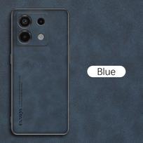 For Xiaomi Redmi Note 13 Pro Plus 4g 5g Luxury Sheepskin Leather Case On Poco X6 M6 F6 Pro Men Back Cover Note13 13pro X6pro Redmi Note 13 4g tamsiai mėlyna spalva