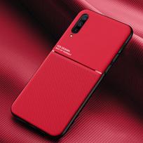Soft TPU Case For Samsung Galaxy A10 A20 A30 A50 S A70 A01 A51 A71 A10S A30S A50S Built-in Car Magnet Plate Back Cover Shell For Samsung A21 raudona
