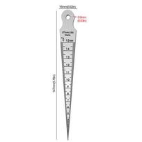 Kūginis liniuotė Nerūdijančio plieno tarpų matuoklis Dvigubas pleišto formos angos skalė Jautiklio matuokliai Užpildo matuoklis 1-15mm 0.9mm Thickness white