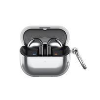 Saugiai priglundantis minkšto silikono dėklas Samsung Buds 3 Pro ir prieiga prie įkrovimo prievado skaidri