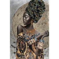 Afrikos moters abstraktaus meno drobės paveikslai Afrikanės merginos Afrikos meno plakatai ir spaudai Sienų meno paveikslai svetainės dekorui 21cm×30cm NoFrame