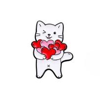 Cat Brooch Cartoon Brooch One Size raudona