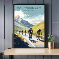 Dviračio ir dviratininko Tour De France plakatas Alpe D'Huez trasa Peizažo atspaudai Drobės tapyba Sienų paveikslas Svetainei Namų dekoras 21cm×30cm NoFrame
