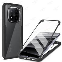 360° Pilnai dengiantys telefono dėklai Xiaomi Redmi Note 14 13 12 11 Pro Plus 14S, smūgiams atsparus dėklas Xiaomi Redmi Note 12S 11S 10S Note 14 Pro Plus 5G juoda