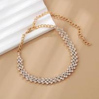 Personalized Irregular Diamond Diamond Rhinestone Gypsy Anklet One Size auksas